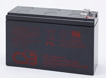 Аккумуляторная батарея CSB UPS 12360 6 F2F1, 12В, 7.5Ач, Slim