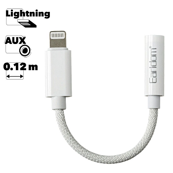 Аудио адаптер Earldom ET-OT68 3.5мм на Lightning 8-pin (белый)