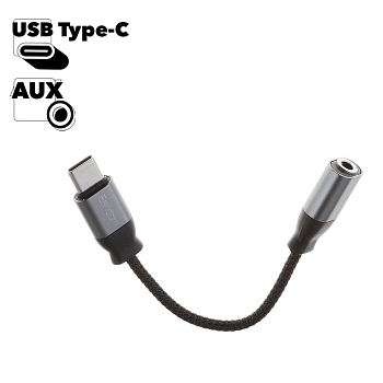 Адаптер Earldom ET-OT51 USB Type-C to 3.5мм AUX & Headset Adapter, черный