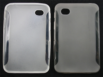 Силиконовый чехол для Samsung Galaxy Tab (P1000) прозрачный, черный (упаковка пакетик)