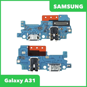 Разъем зарядки для телефона Samsung Galaxy A31 (A315F) с разъемом гарнитуры и микрофоном